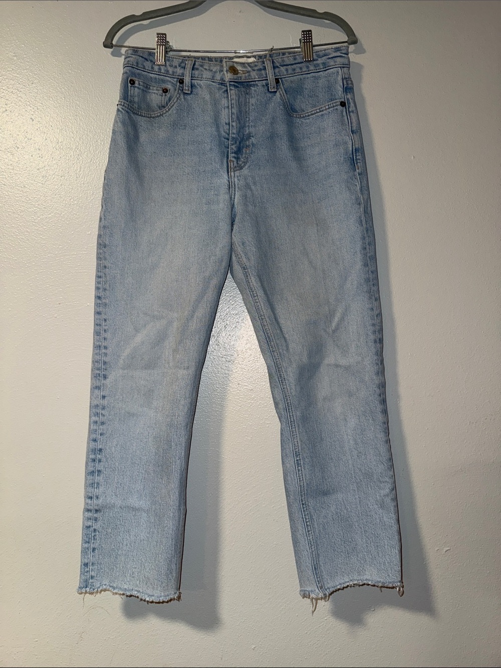 Topshop Women's Light Blue Cropped Ankle Jeans